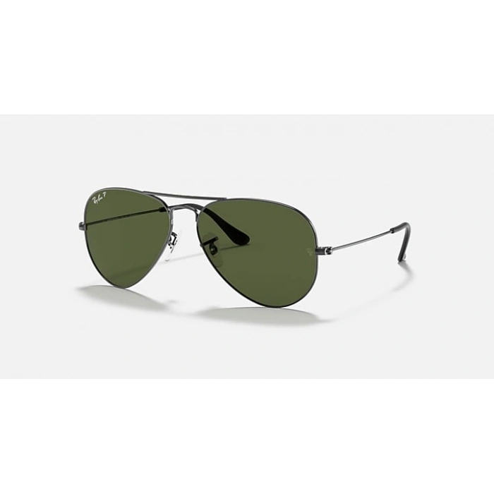 Ray-Ban Unisex Güneş Gözlüğü - Damla Gri Metal Metal Çerçeve Yeşil Polarize Cam %100 UV Koruma 0RB3025
