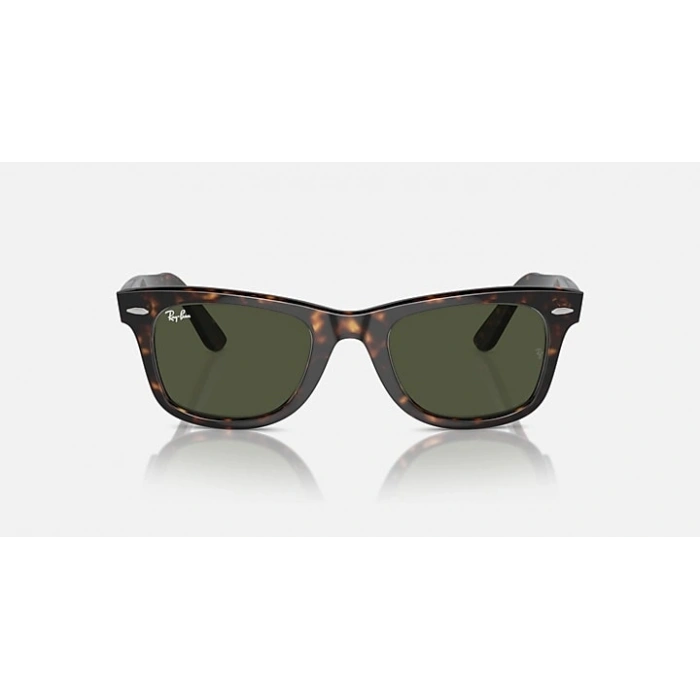 Ray-Ban Unisex Güneş Gözlüğü - Kare Havana Kemik Çerçeve Yeşil Cam G-15 %100 UV Koruma 0RB2140