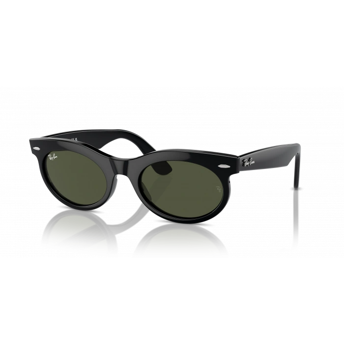 Ray-Ban Güneş Gözlüğü - Oval Siyah Propiyonat Çerçeve Yeşil Cam %100 UV Koruma 0RB2242