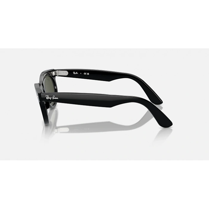 Ray-Ban Güneş Gözlüğü - Oval Siyah Propiyonat Çerçeve Yeşil Cam %100 UV Koruma 0RB2242