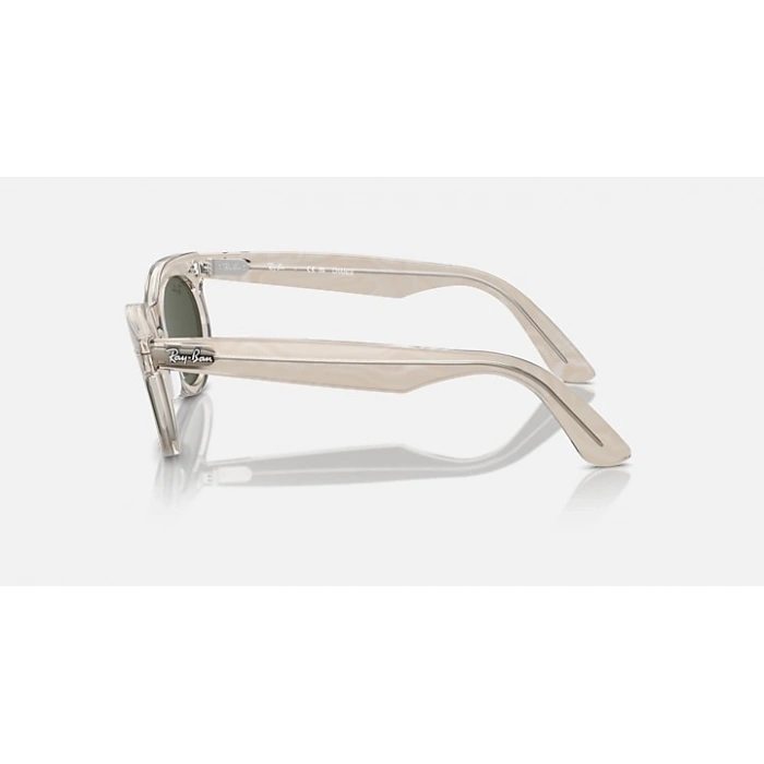 Ray-Ban Güneş Gözlüğü - Oval Foto Dalgalı Gri Propiyonat Çerçeve Yeşil Cam %100 UV Koruma 0RB2242