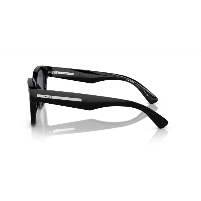 Prada Unisex Güneş Gözlüğü - Geometrik Siyah Kemik Çerçeve Füme Cam Mat UV400 0PR A04S