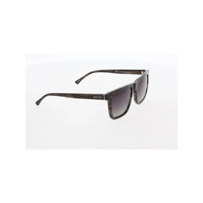 Mustang Erkek Güneş Gözlüğü - Köşeli Füme Kemik Çerçeve Mor Cam Polarize UV400 MU2572