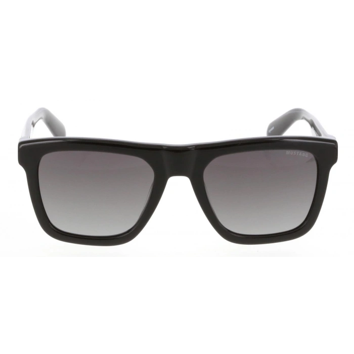 Mustang Erkek Güneş Gözlüğü - Kare Siyah Kemik Çerçeve Füme Cam %100 UV Koruma MU2536 01