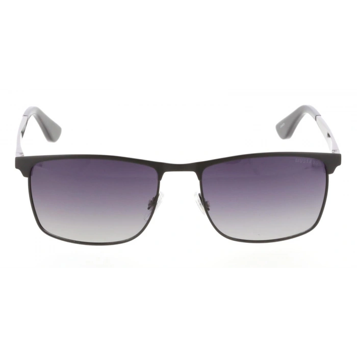 Mustang Erkek Güneş Gözlüğü - Kare Metal Çerçeve Füme Degrade Polarize Cam %100 UV Koruma MU2518