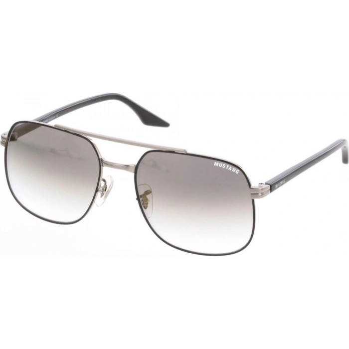 Mustang Erkek Güneş Gözlüğü - Pilot Form Gri Metal Çerçeve Gri Cam UV400 MU2378