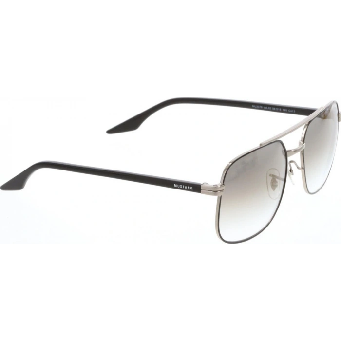 Mustang Erkek Güneş Gözlüğü - Pilot Form Gri Metal Çerçeve Gri Cam UV400 MU2378