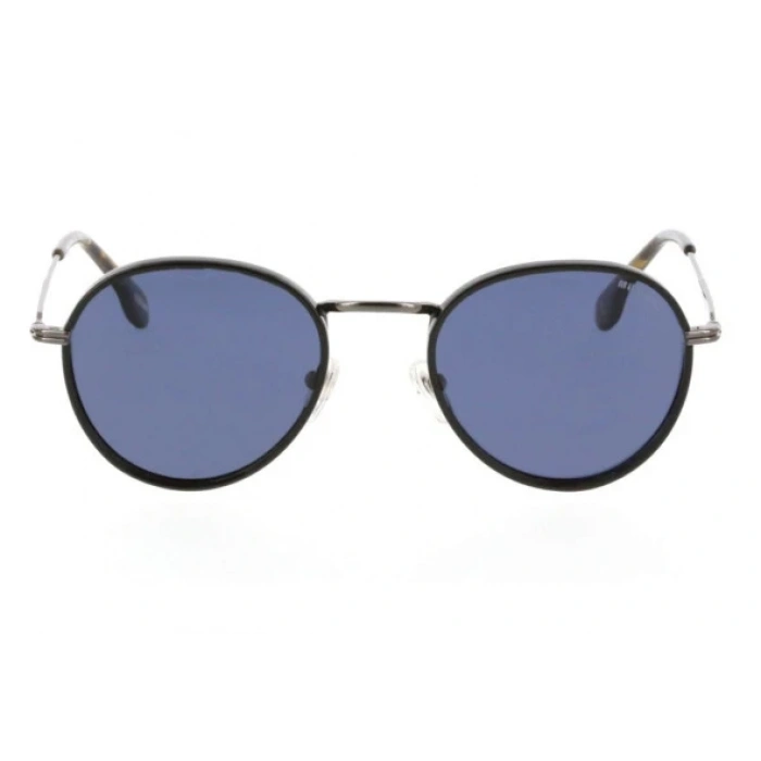 Mustang Unisex Güneş Gözlüğü - Oval Siyah Metal Çerçeve Siyah Cam Polarize UV400 MU2108