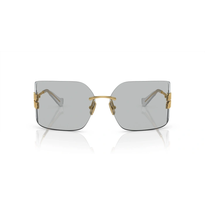 Miu Miu Kadın Güneş Gözlüğü - Yastık Form Altın Metal Çerçeve Gri Cam 0MU 54YS 5AK30B 80