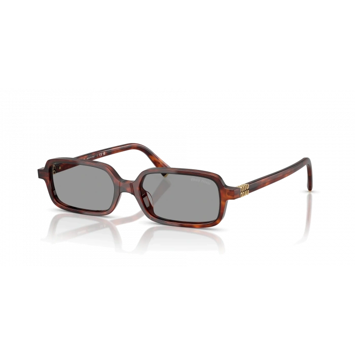 Miu Miu Kadın Güneş Gözlüğü - Dikdörtgen Havana Kemik Çerçeve Füme Cam 0MU 11ZS 21C40O 51