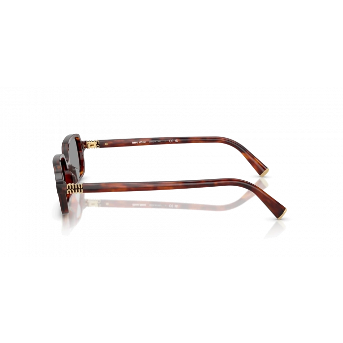 Miu Miu Kadın Güneş Gözlüğü - Dikdörtgen Havana Kemik Çerçeve Füme Cam 0MU 11ZS 21C40O 51