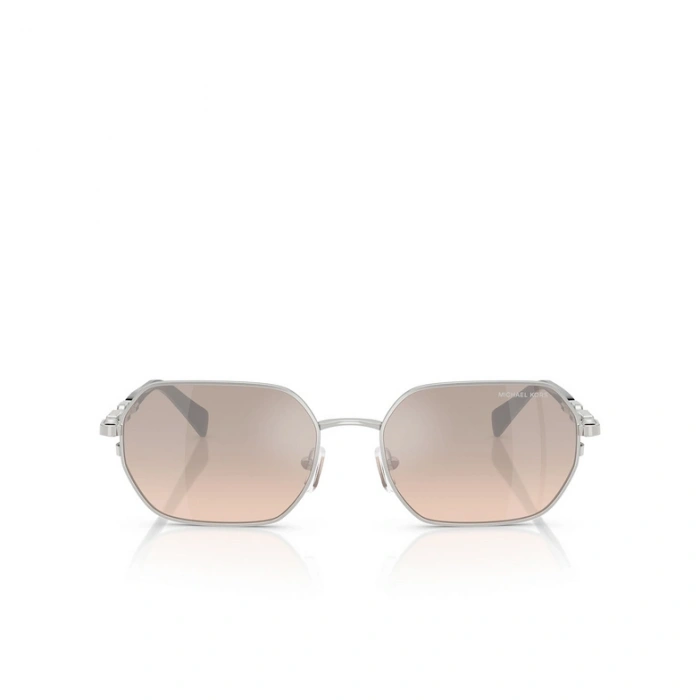 Michael Kors Güneş Gözlüğü - Geometrik Gümüş Metal Çerçeve Gümüş Aynalı Degrade Cam UV400 0MK1165 18933D 57