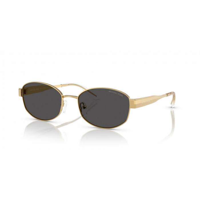 Michael Kors Kadın Güneş Gözlüğü - Oval Altın Metal Çerçeve Gri Cam UV Koruma 0MK1161 189687 56