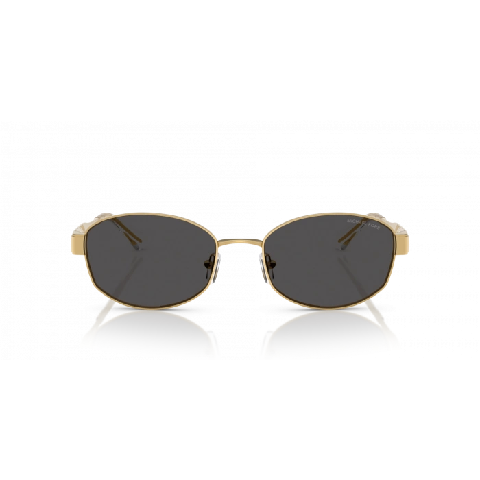 Michael Kors Kadın Güneş Gözlüğü - Oval Altın Metal Çerçeve Gri Cam UV Koruma 0MK1161 189687 56