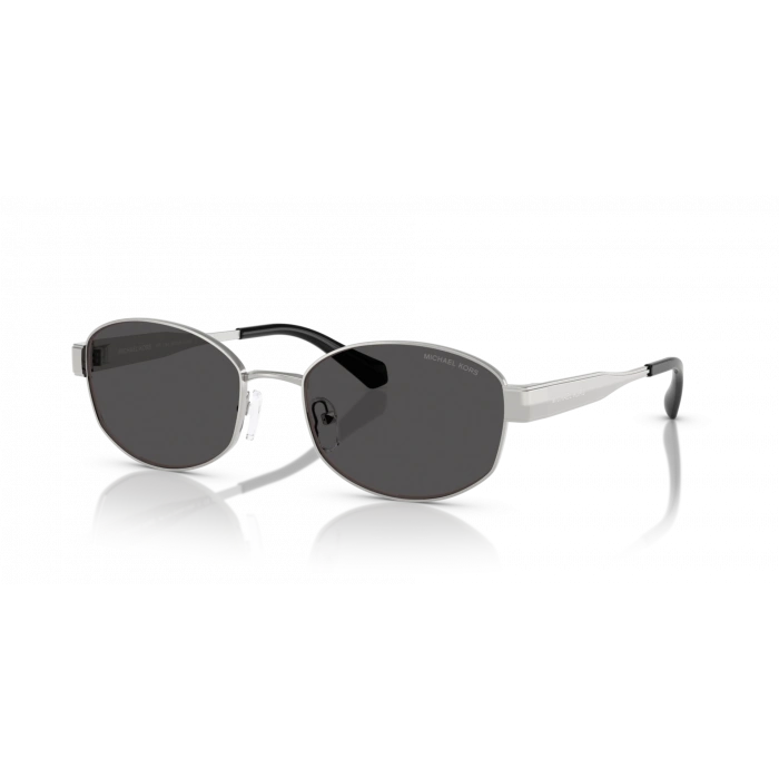 Michael Kors Kadın Güneş Gözlüğü - Oval Gümüş Metal Çerçeve Koyu Gri Cam UV400 0MK1161 189387 56