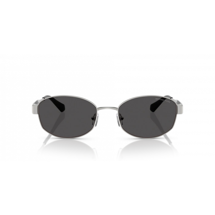 Michael Kors Kadın Güneş Gözlüğü - Oval Gümüş Metal Çerçeve Koyu Gri Cam UV400 0MK1161 189387 56