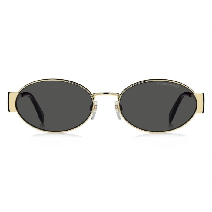 Marc Jacobs Kadın Güneş Gözlüğü - Oval Altın Metal Çerçeve Gri Cam UV400 MARC 806/S RHL/IR 58