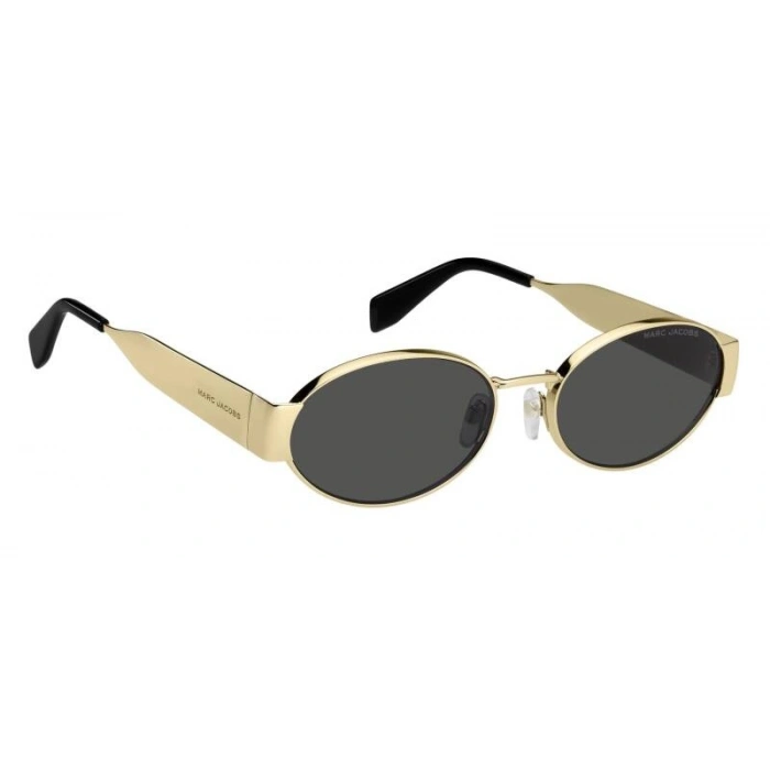 Marc Jacobs Kadın Güneş Gözlüğü - Oval Altın Metal Çerçeve Gri Cam UV400 MARC 806/S RHL/IR 58