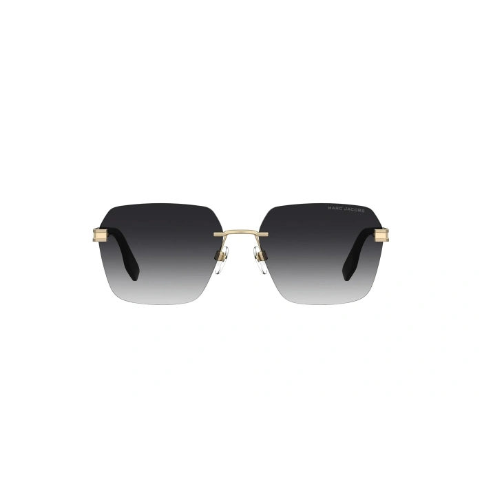 Marc Jacobs Erkek Güneş Gözlüğü - Geometrik Siyah Metal Çerçevesiz Çerçeve Koyu Gri Degrade Cam UV400 MARC 713/S 807/9O 61