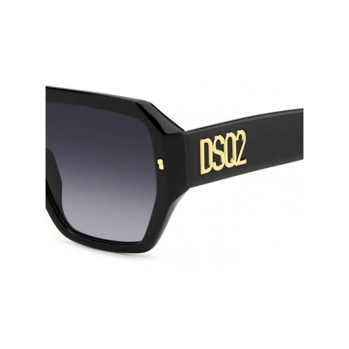 Dsquared2 Erkek Güneş Gözlüğü - Geometrik Siyah Kemik Çerçeve Koyu Gri Aynalı Degrade UV400 Cam %100 UV Koruma D2 0128/S 807/9O 58