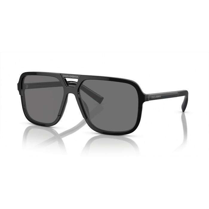Dolce & Gabbana Erkek Güneş Gözlüğü - Pilot Siyah Kemik Çerçeve Koyu Gri Degrade Cam %100 UV Koruma 0DG4354 193481 61