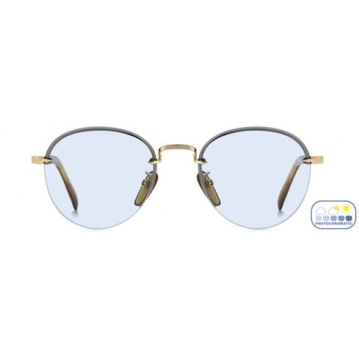 David Beckham Erkek Güneş Gözlüğü - Altın Metal Çerçeve Mavi Fotokromik Cam %100 UV Koruma DB 1173/S T5U 51