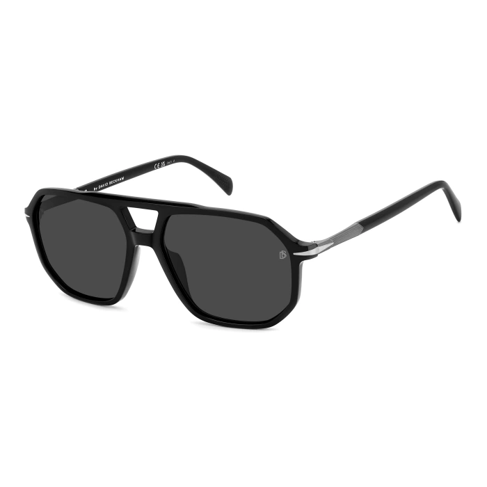 David Beckham Erkek Güneş Gözlüğü - Siyah Kemik Çerçeve Füme Polarize Cam %100 UV Koruma DB 1172/S ANS 59