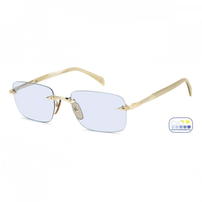 David Beckham Erkek Güneş Gözlüğü - Altın Metal Çerçeve Mavi Fotokromik Cam %100 UV Koruma 1195/S IDAQZ 57-20