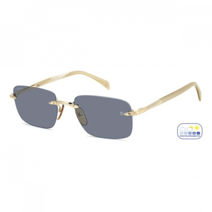David Beckham Erkek Güneş Gözlüğü - Altın Metal Çerçeve Mavi Fotokromik Cam %100 UV Koruma 1195/S IDAQZ 57-20