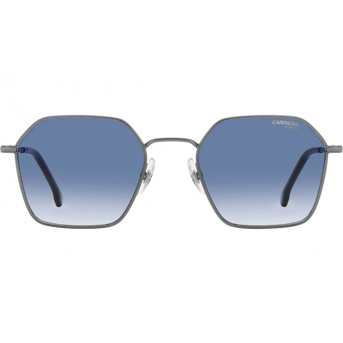 Carrera Erkek Güneş Gözlüğü - Geometrik Gümüş Metal Çerçeve Koyu Mavi Degrade Cam %100 UV Koruma CARRERA 334/S 0R81/08 52
