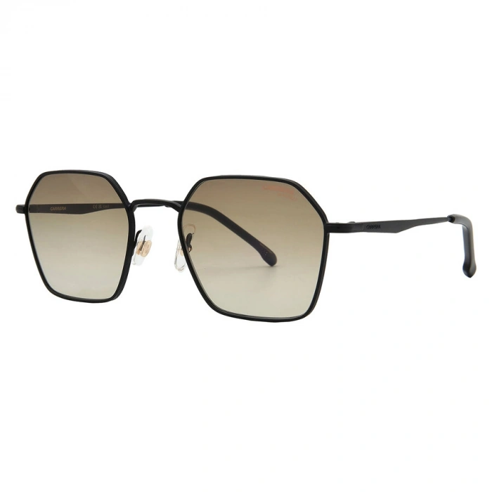 Carrera Erkek Güneş Gözlüğü - Geometrik Mat Siyah Metal Çerçeve Kahverengi Degrade Cam %100 UV Koruma CARRERA 334/S 0003/86 52