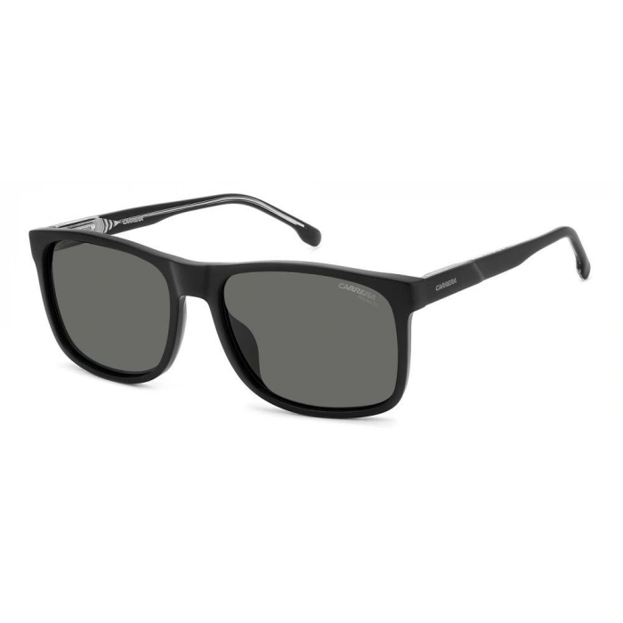 Carrera Erkek Güneş Gözlüğü - Kare Mat Siyah Kemik Çerçeve Gri Polarize Cam %100 UV Koruma C FLEX 01/G/S 003/M9 57