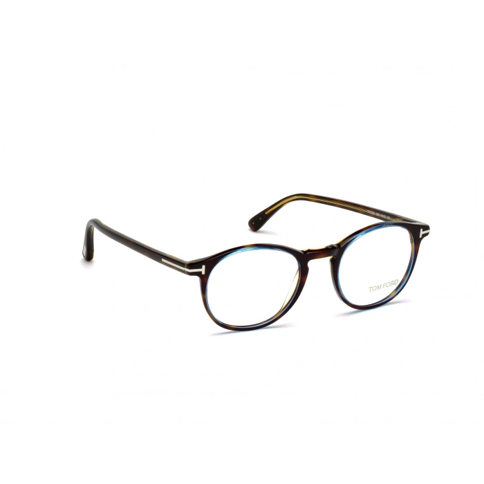 Tom Ford Erkek Gözlük – Yuvarlak Havana Kemik Çerçeve, Mavi Işık Filtreli Cam, UV400 Korumalı FT5294 056 50