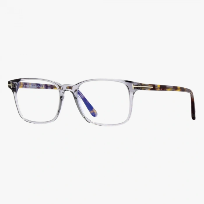 Tom Ford Erkek Gözlük – Kare Gri Kemik Çerçeve Havana Sap, Mavi Işık Filtreli Cam, UV400 Korumalı FT5831-B 020 53