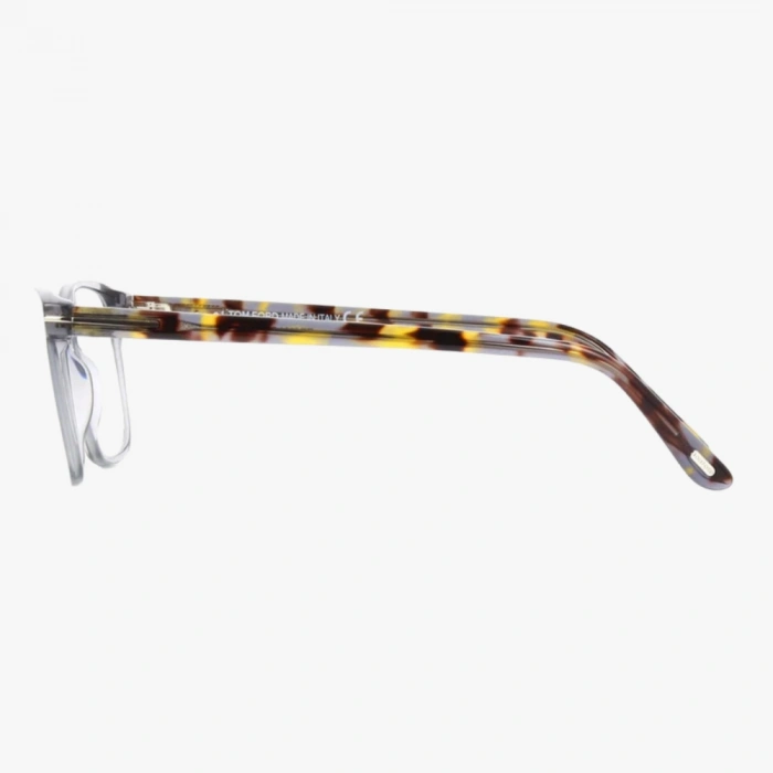 Tom Ford Erkek Gözlük – Kare Gri Kemik Çerçeve Havana Sap, Mavi Işık Filtreli Cam, UV400 Korumalı FT5831-B 020 53