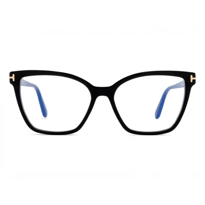 Tom Ford Numarasız Mavi Işık Korumalı Kadın Gözlük – Cat Eye Siyah Kemik Çerçeve, Mavi Işık Filtreli Cam, UV400 Korumalı FT5812-B 001 53