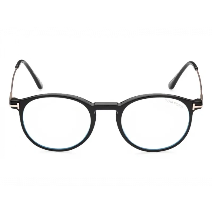 Tom Ford Numarasız Mavi Işık Korumalı Erkek Gözlük – Oval Siyah Altın Kemik Ve Metal Çerçeve, Mavi Işık Filtreli Cam, UV400 Korumalı FT5759-B 001 49