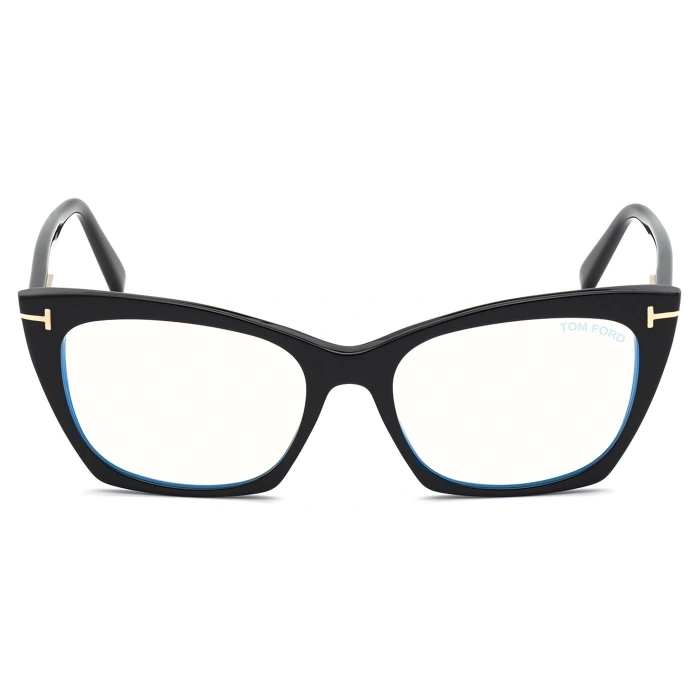 Tom Ford Numarasız Mavi Işık Korumalı Kadın Gözlük – Cat Eye Siyah Kemik Çerçeve, Mavi Işık Filtreli Cam, UV400 Korumalı FT5709-B 001 54