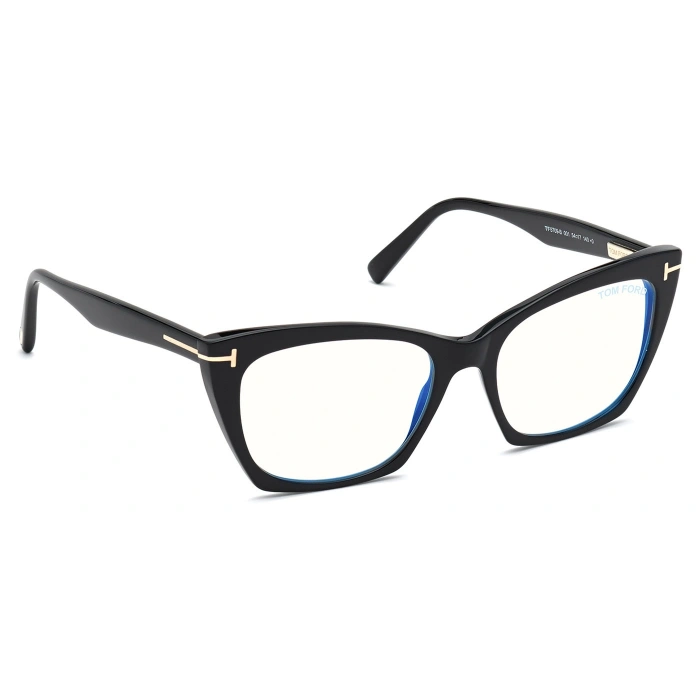 Tom Ford Numarasız Mavi Işık Korumalı Kadın Gözlük – Cat Eye Siyah Kemik Çerçeve, Mavi Işık Filtreli Cam, UV400 Korumalı FT5709-B 001 54