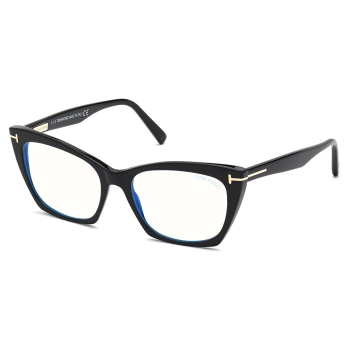 Tom Ford Numarasız Mavi Işık Korumalı Kadın Gözlük – Cat Eye Siyah Kemik Çerçeve, Mavi Işık Filtreli Cam, UV400 Korumalı FT5709-B 001 54