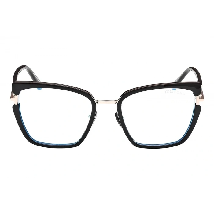 Tom Ford Numarasız Mavi Işık Korumalı Kadın Gözlük – Kelebek Siyah Metal Çerçeve, Mavi Işık Filtreli Cam, UV400 Korumalı FT5984-B 001 54