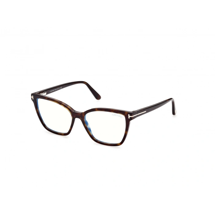 Tom Ford Numarasız Mavi Işık Korumalı Kadın Gözlük – Kelebek Havana Kemik Çerçeve, Mavi Işık Filtreli Cam, UV400 Korumalı FT5812-B 052 53
