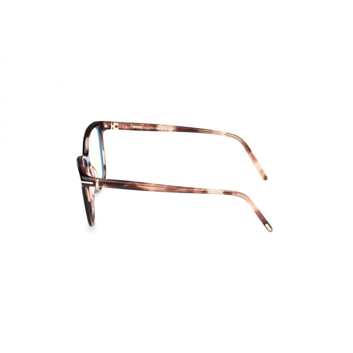 Tom Ford Numarasız Mavi Işık Korumalı Kadın Gözlük – Kare Siyah Havana Kemik Çerçeve, Mavi Işık Filtreli Cam, UV400 Korumalı FT5989-B 005 55