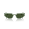 Vogue Unisex Güneş Gözlüğü - Geometrik/İrregüler Açık Yeşil Kemik Çerçeve Koyu Yeşil Cam 0VO5585S