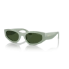 Vogue Unisex Güneş Gözlüğü - Geometrik/İrregüler Açık Yeşil Kemik Çerçeve Koyu Yeşil Cam 0VO5585S