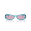 Vogue Güneş Gözlüğü - Oval Form Şeffaf Turkuaz Kemik Çerçeve Mor Cam VO5582S