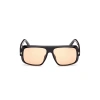 Tom Ford Unisex Güneş Gözlüğü - Siyah Kemik Çerçeve Kahverengi Fotokromik Cam FT1101