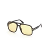Tom Ford Unisex Güneş Gözlüğü - Parlak Siyah Kemik Çerçeve Kahverengi Cam FT0884