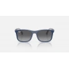 Ray-Ban Junior Unisex Güneş Gözlüğü - Kare Kauçuk Gri Üstüne Mavi Kemik Çerçeve Açık Kahverengi Cam Polarize, %100 UV Koruma 0RJ9084S