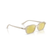 Ray-Ban Unisex Güneş Gözlüğü - Yastık Form Bulutlu Sıcak Beyaz Kemik Çerçeve Sarı Cam Aynalı %100 UV Koruma 0RB4455